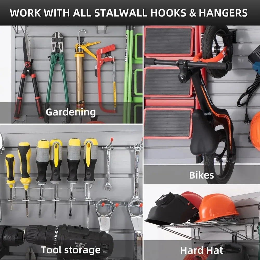 لوحات الحائط الشريحة PVC منظم تخزين المرآب 4x8 FT أداة نظام لوحة التثبيت على الحائط #6