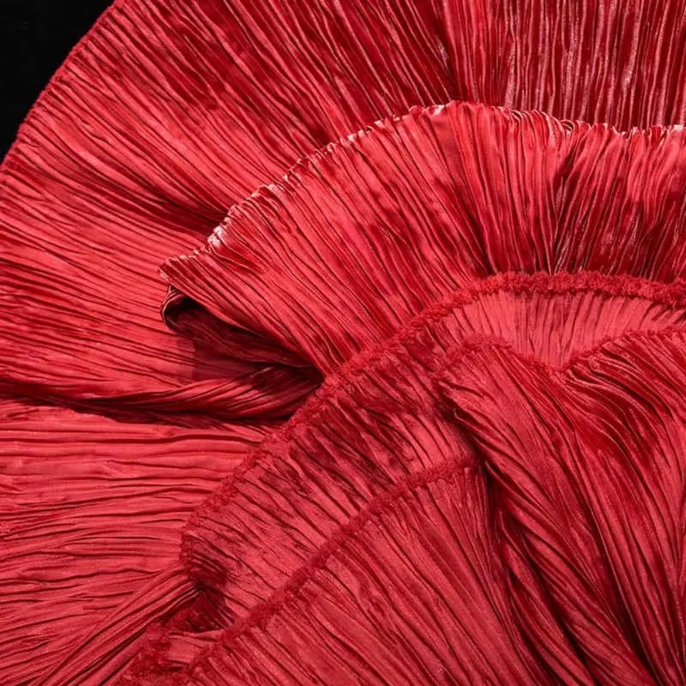 Bright Luster Forged Pleated Fabric DIY 145cm Width Water-gloss Fabric Fabric Design Polyter Small Crinkle Fabric
