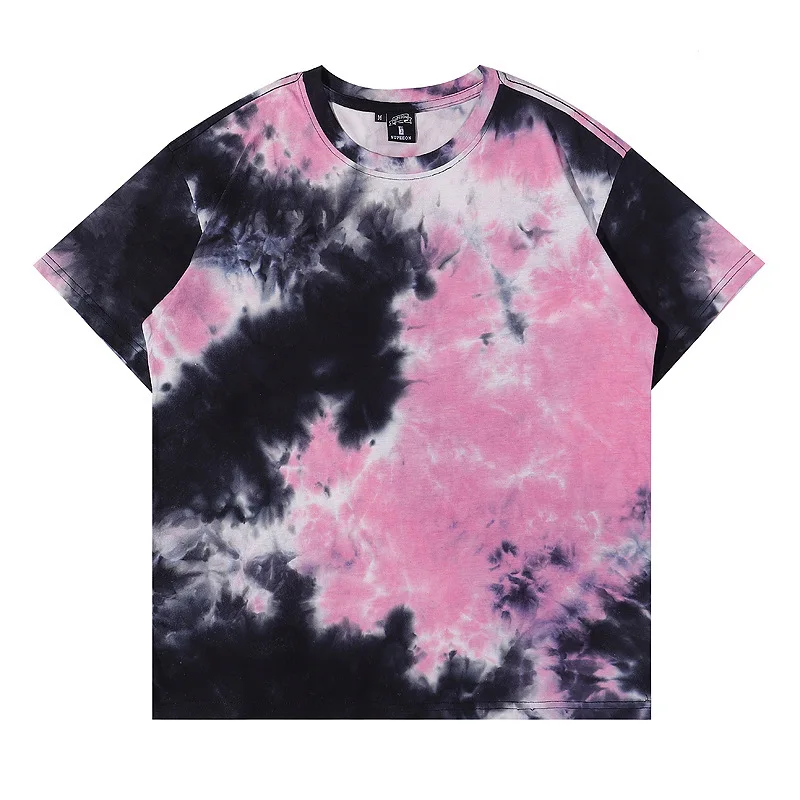 2024 Tie Dyed Tshirt Instagram European American Fashion Brand Gradient Short Sleeve Women Summer Korean Loose Top Streetwear