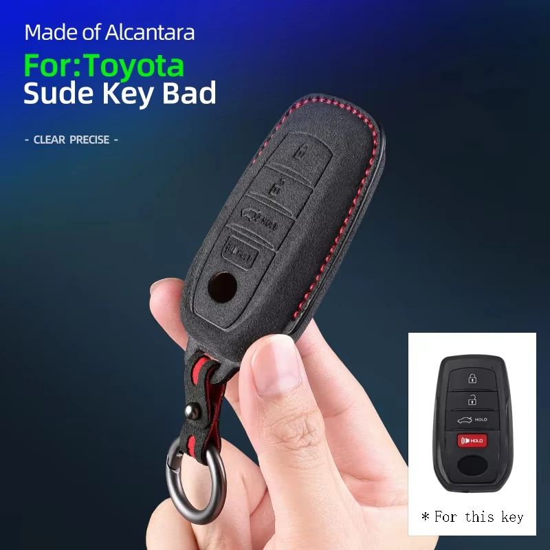 Suede Car Key Case Cover Shell For Toyota Corolla Camry Avalon RAV4 Wildlander Frontlander Auto Keychain Fashion Accessories