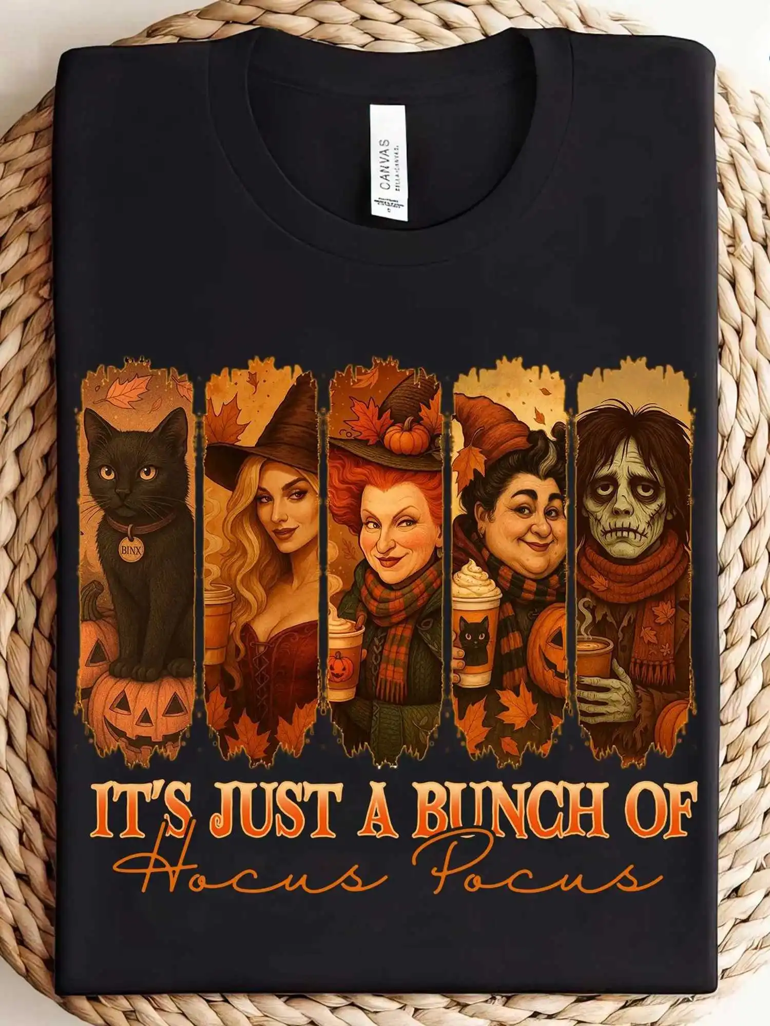 

Disney Halloween T-shirt - Hocus Pocus Sanderson Sisters Men's and Women's T-shirts, Black Gothic Short Sleeves