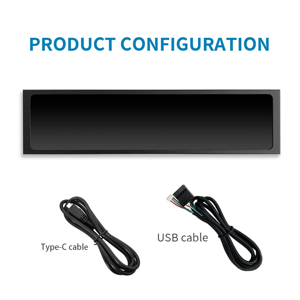 11.26 بوصة 440 * 1920 IPS C-type شاشة ثانوية واجهة USB-C، مناسبة لمراقبة الكمبيوتر وحدة المعالجة المركزية GPU RAM AIDA64 Monitor