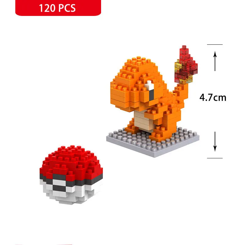 Pokemon piccola costruzione Pokemon Nanoblock Cartoon Pikachu modello animale gioco educativo grafica Pokemon giocattoli per bambini compleanno