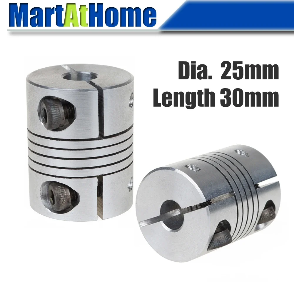 

Pack of 2 Aluminium Flexible Shaft Coupler Motor Coupling Connector Dia. 25mm Length 30mm for 3D Printer, CNC Router Machine