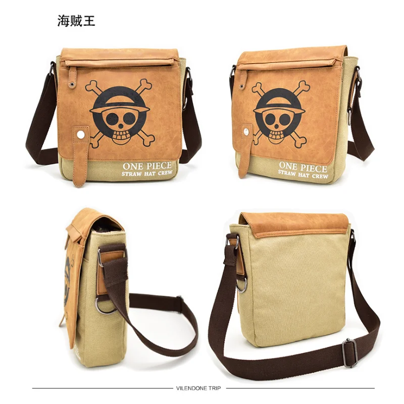 

Japanese Anime One Piece Luffy Handsome Cartoon Patterned Shoulder Bag Small Gift Anime Merchandise