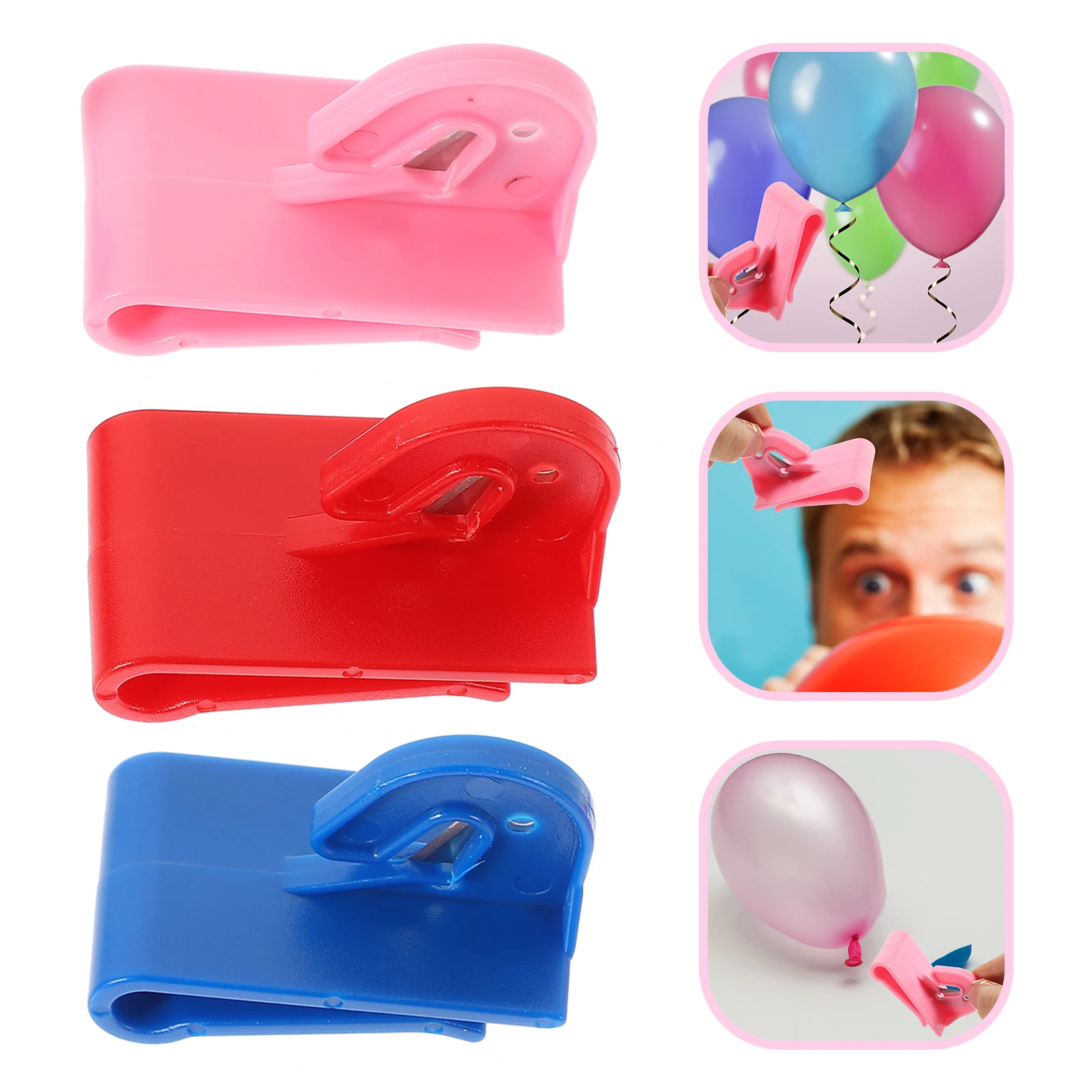 

3pcs Balloon Environment Friendly Plastic Balloon Ribbon Cutter Decorative Accessories Compact Size Tools Reusable