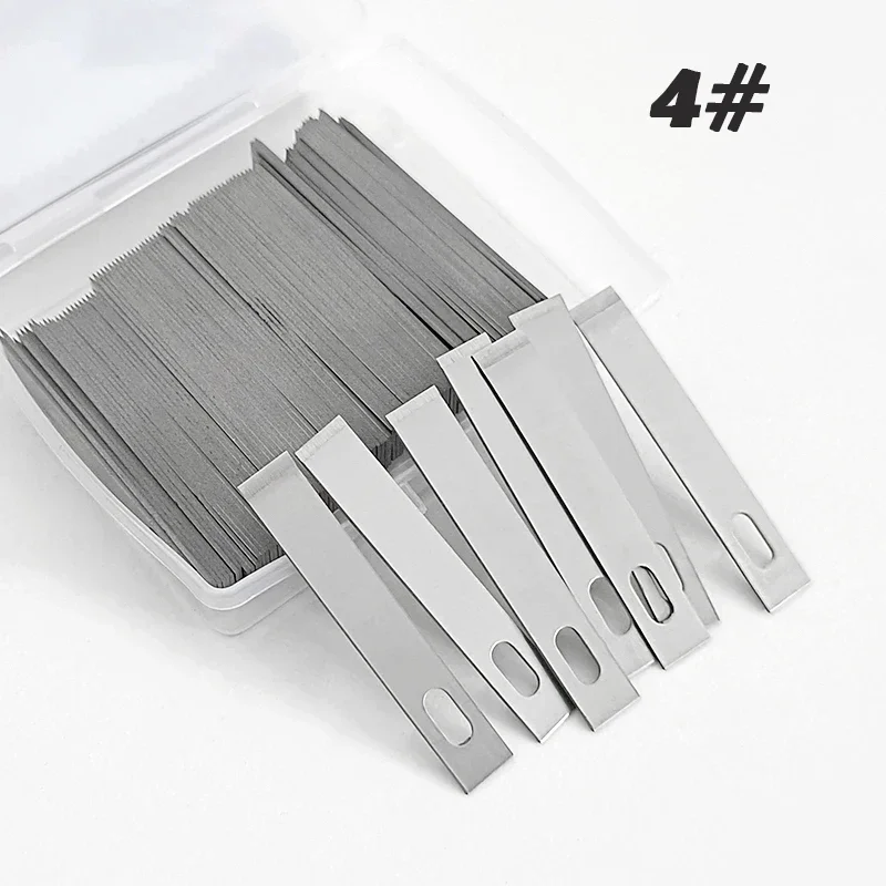 100/20Pcs 4# Metal Scalpel Knife Engraving Knife Blades DIY Wood Carving Knife Blade Replacement Surgical Sculpture Cutting Tool