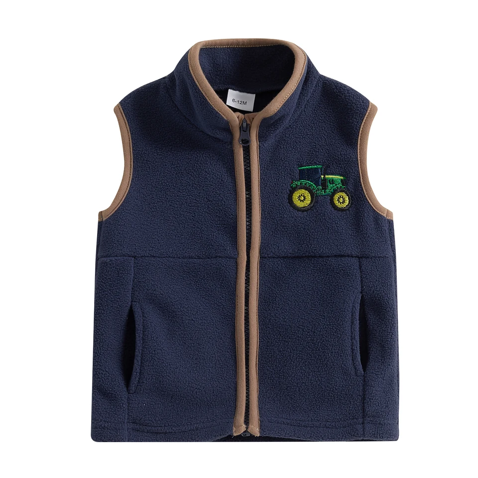 Fashion Boys Zip Up Vest MeetoTime Toddler Boys Girls Vest Sherpa Fleece Waistcoat Zip Up Sleeveless  Jacket With Pockets