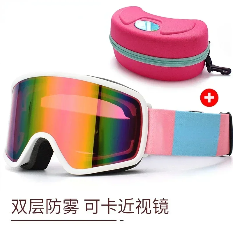 Ski Goggles Double Layer Anti-Fog Men's Single Double Board Snow Windproof Mirror Card Myopia