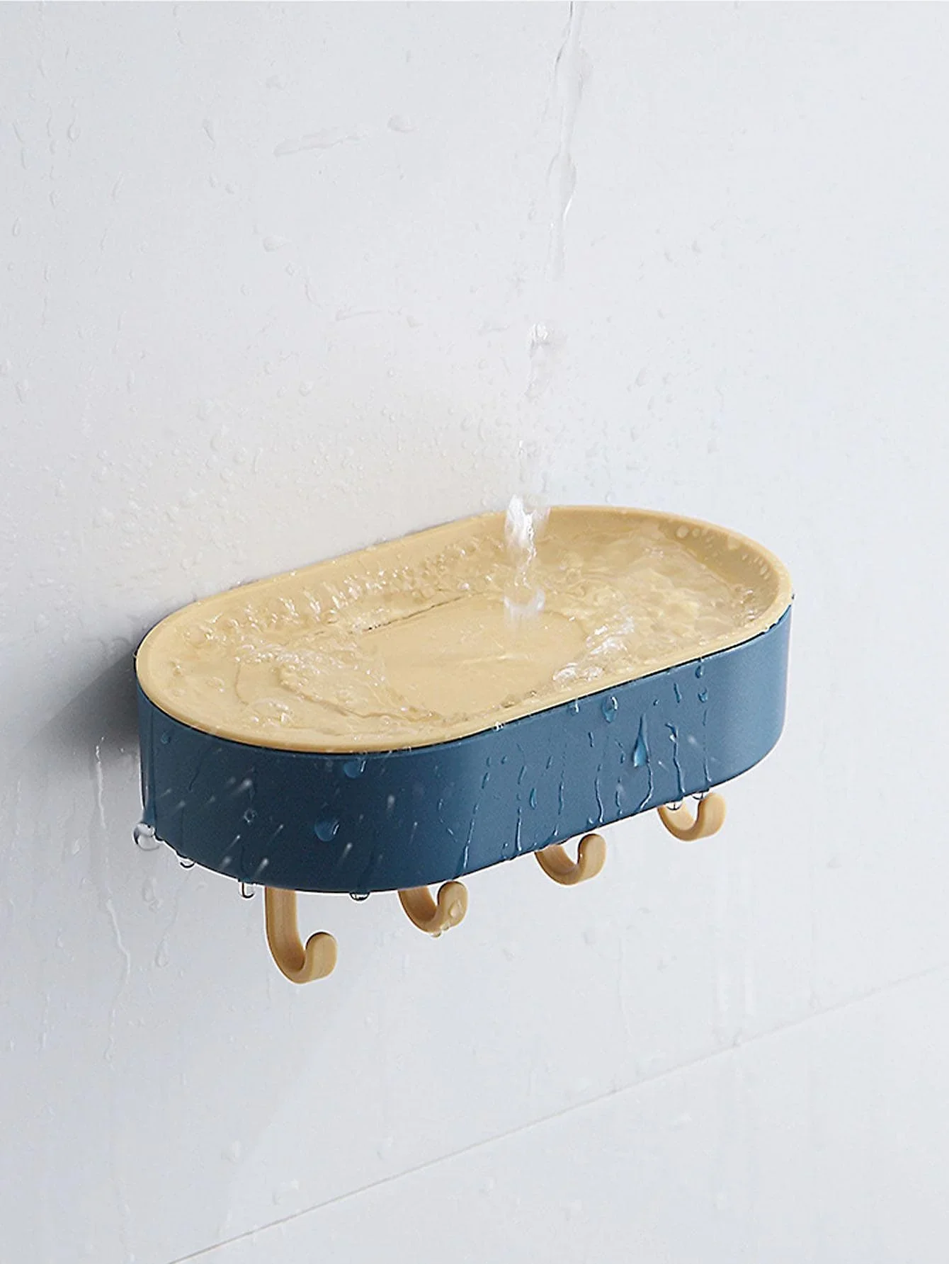 1PC-wall storage rack with hook bathroom multifunctional shelf with hook drain soap box