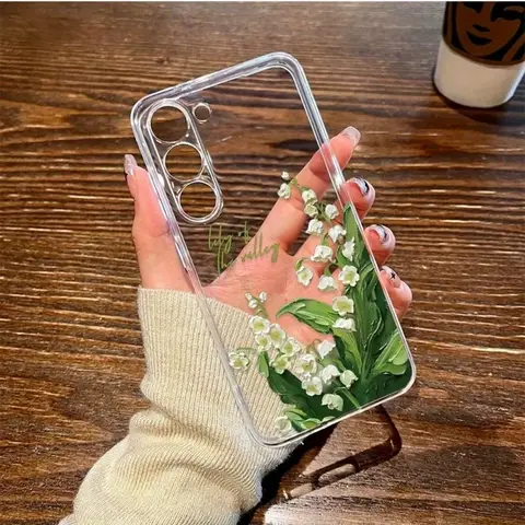 Capa de Telefone Anti-Queda em TPU Macio para Samsung Galaxy A73 A72 A71 A70 A70s A56 A55 A54 A53 A52 A52s A51 5G 4G com Estampa de Flores Bonitas