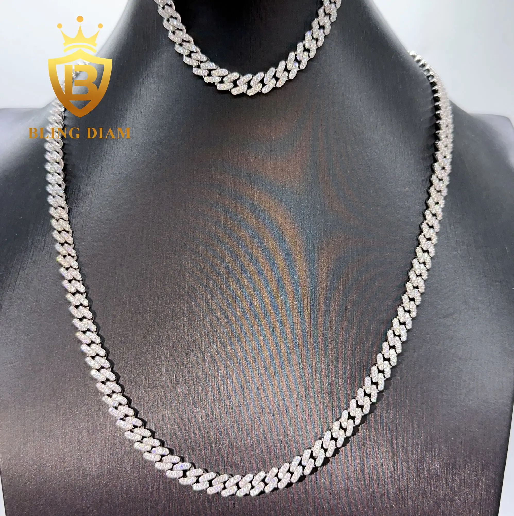 Blingdiam Jewelry High Quality Cuban Chain Necklace 6.5mm 5a+ Cz Diamond Cuban Link Chain Hip Pop Chains