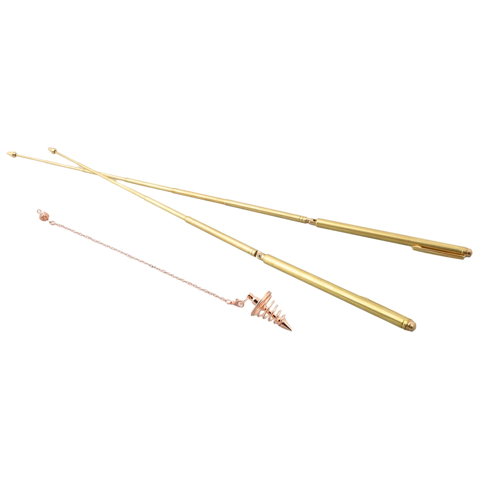 99.9% Copper Dowsing Rods L Shape Retractable Metal Detector With Pendulum For Treasure Hunting Water Finding Gold P/rospecting