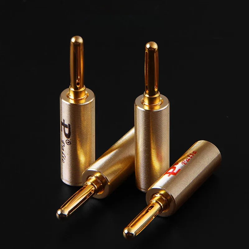 Fever Grade Pure Copper Plated Banana Plug HiFi Audio Amplifier Head Speaker Cable Connector Solderless