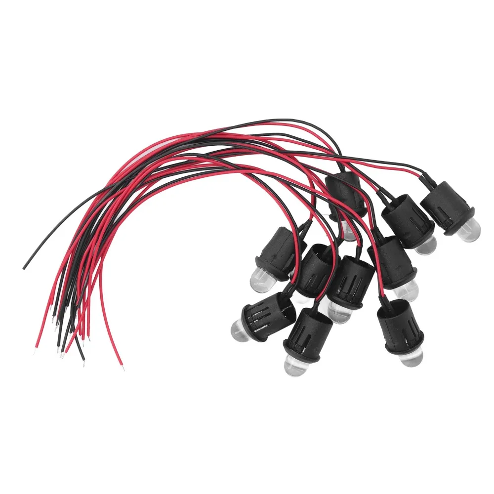 10PCS Easy Installation 10mm LED Light Lamp Bulb 12V Water Clear Bulb Pilot Light Indicator Board Indicator Wide Application