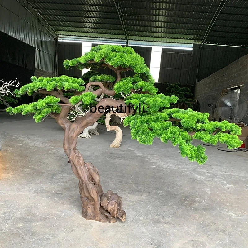 Welcome pine simulated tree large fake tree new Chinese landscaping outdoor hotel ornaments green plants