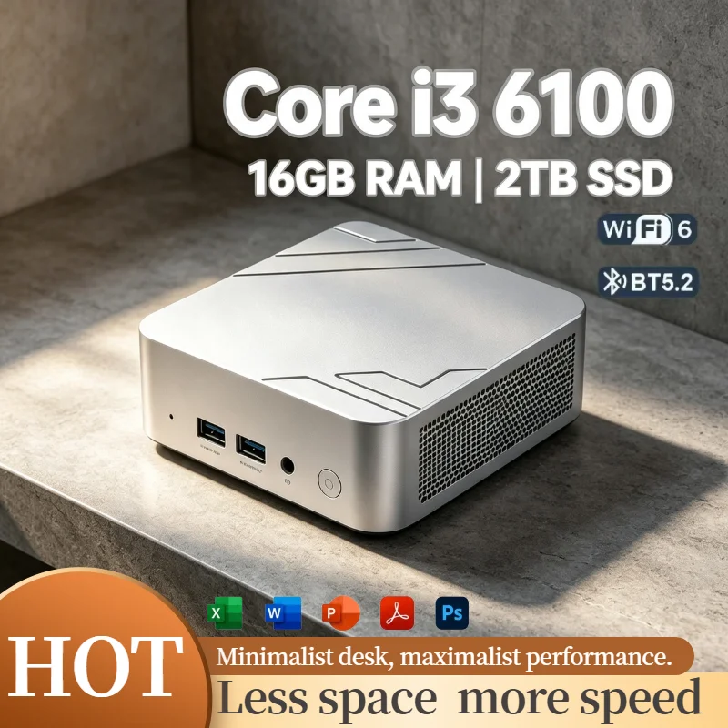 インテル-i3-6100-小型ミニpc-16gb-ddr4-512gb-nvme-ssd-トリプル4kディスプレイ-hdmi-dp-wifi6-bt52-静音-オフィス-ホーム-デスクトップ