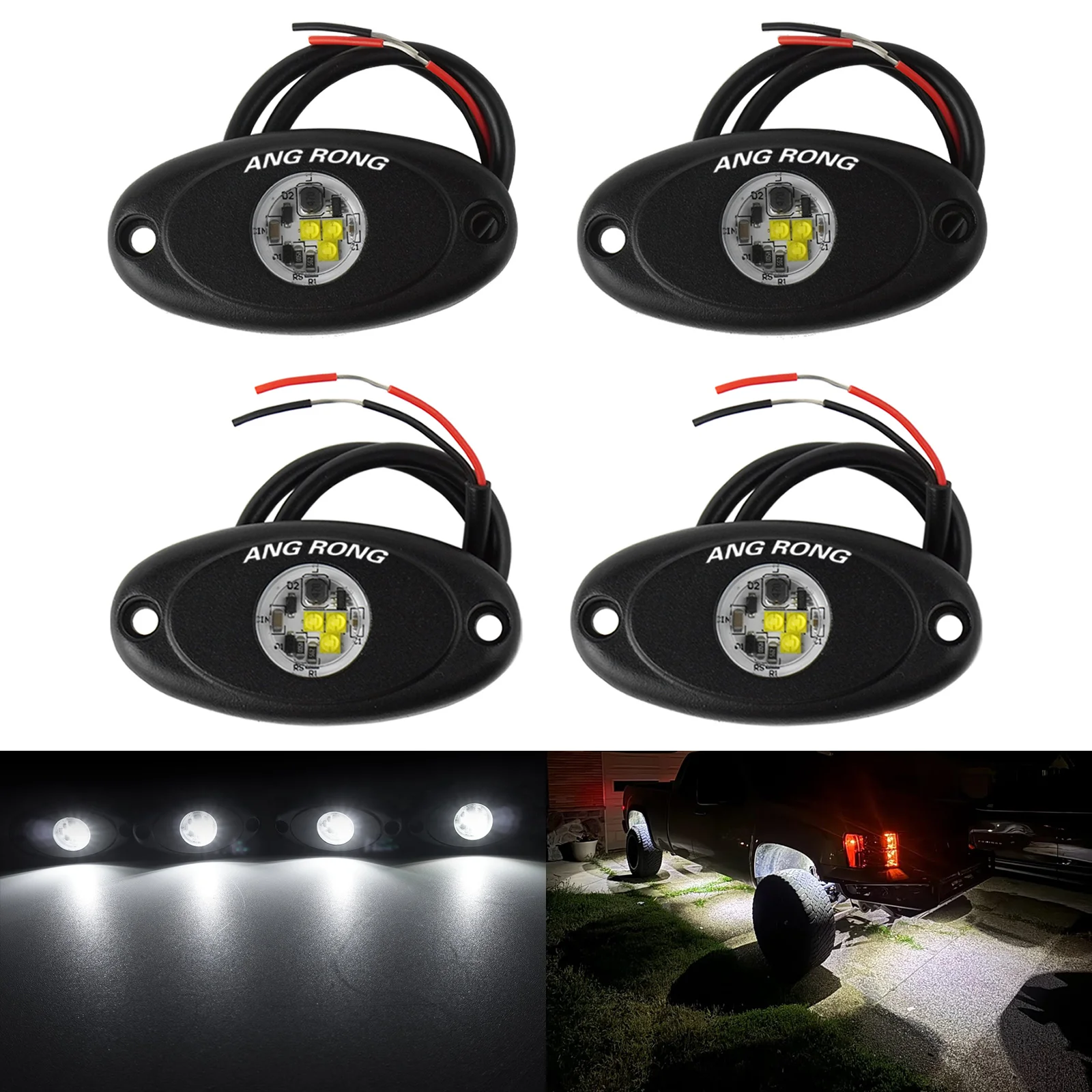 4pcs/set Led Car Chassis Rock Light 3SMD 12-24V Highlight for Cars SUV Offroad Underglow Ambiet Light Lamp Super Bright