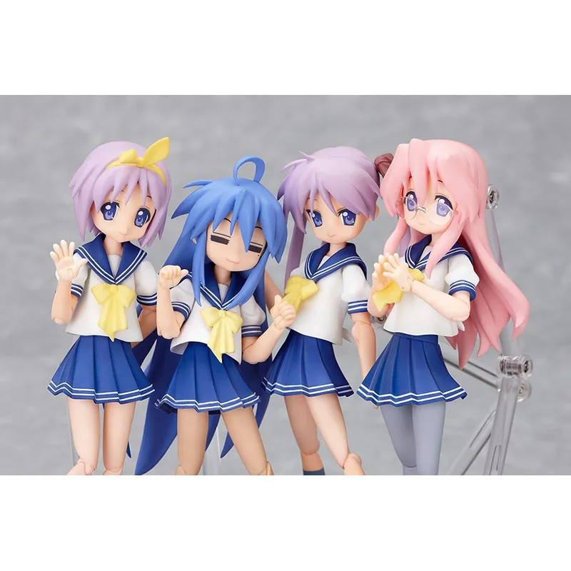 Original Max Factory Lucky Star Figma 012 044 Hiiragi Tsukasa 045 Tamura Hiyori 046 Iwasaki Minami Takara Miyuki Model Toys