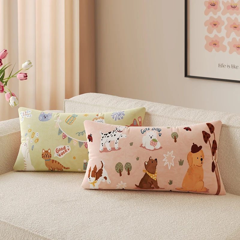 Cute Cartoon High-End Sofa Pillow Bedroom Decorative Pillow with Core Home Decor Removable And Washable Couch Lumbar Pillow