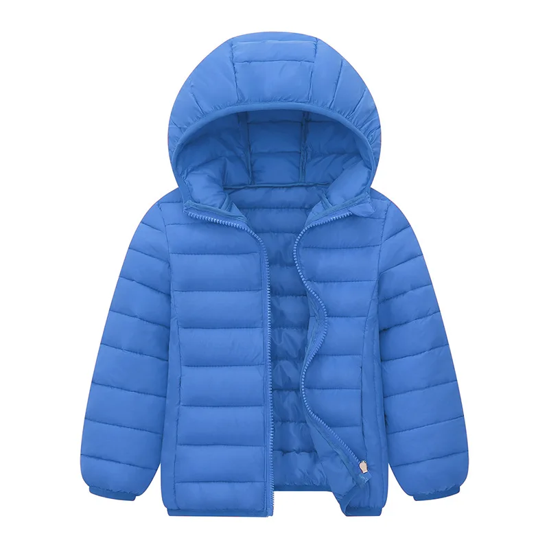 

New 2025 Baby Boys Girls Hooded Zipper Solid Lightweight Down Jackets Children's Winter Cotton-padded Warm Coat Casual Outerwear