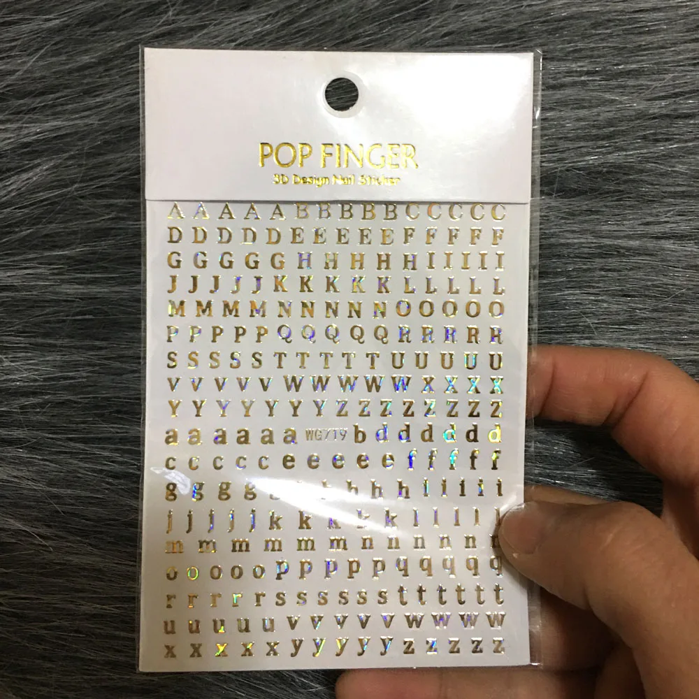 1PCS 3D 26 Englisch Alphabet Anzahl Nail art Aufkleber Selbst-Adhesive Wort Kleine Brief Tattoos Sliders Nagel Abziehbilder