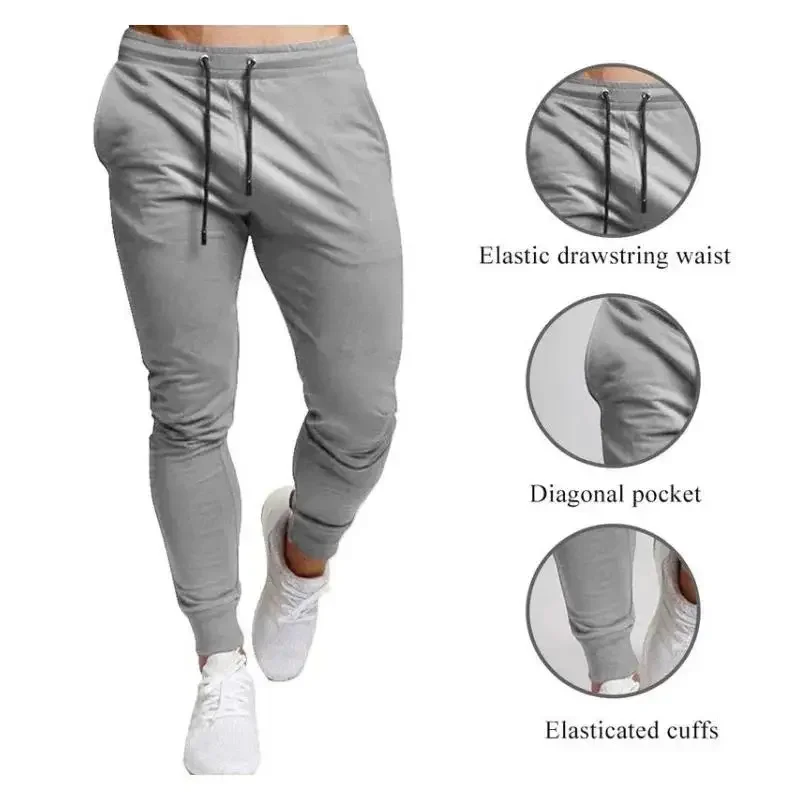 

Casual Pants Men's Jogger Sweatpants Large Size Elastic Waist Sports Trousers Loose Fitness Clothes Spring Thin Section