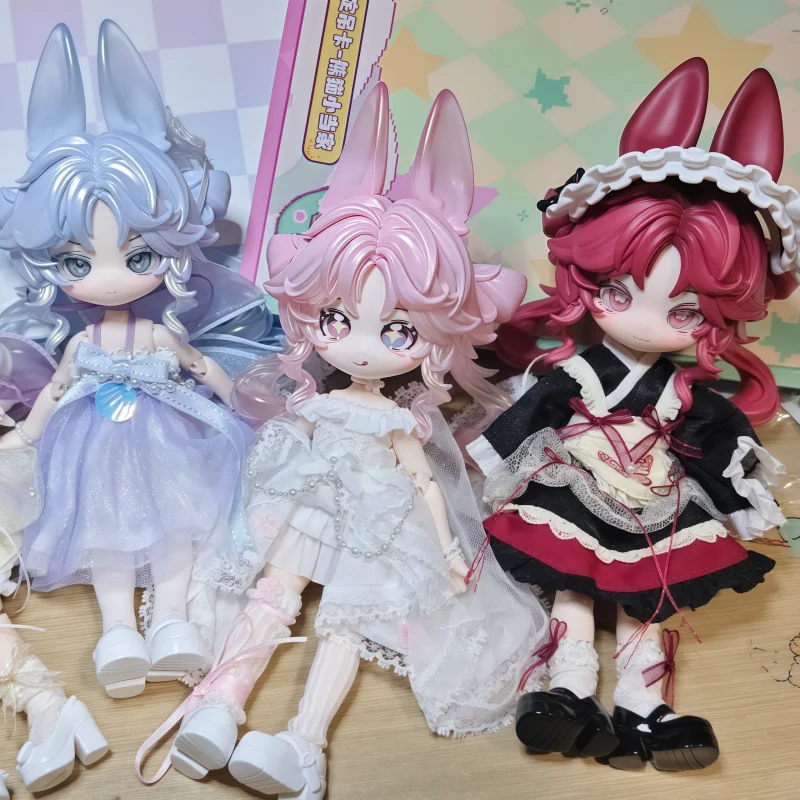جديد في المخزون دمية غير صالحة للأكل سنة واحدة بطاقة تعليق أرنب مزدوج 12 نقطة Bjd المنقولة دمية تمثال لعبة مجسمة هدية عيد ميلاد