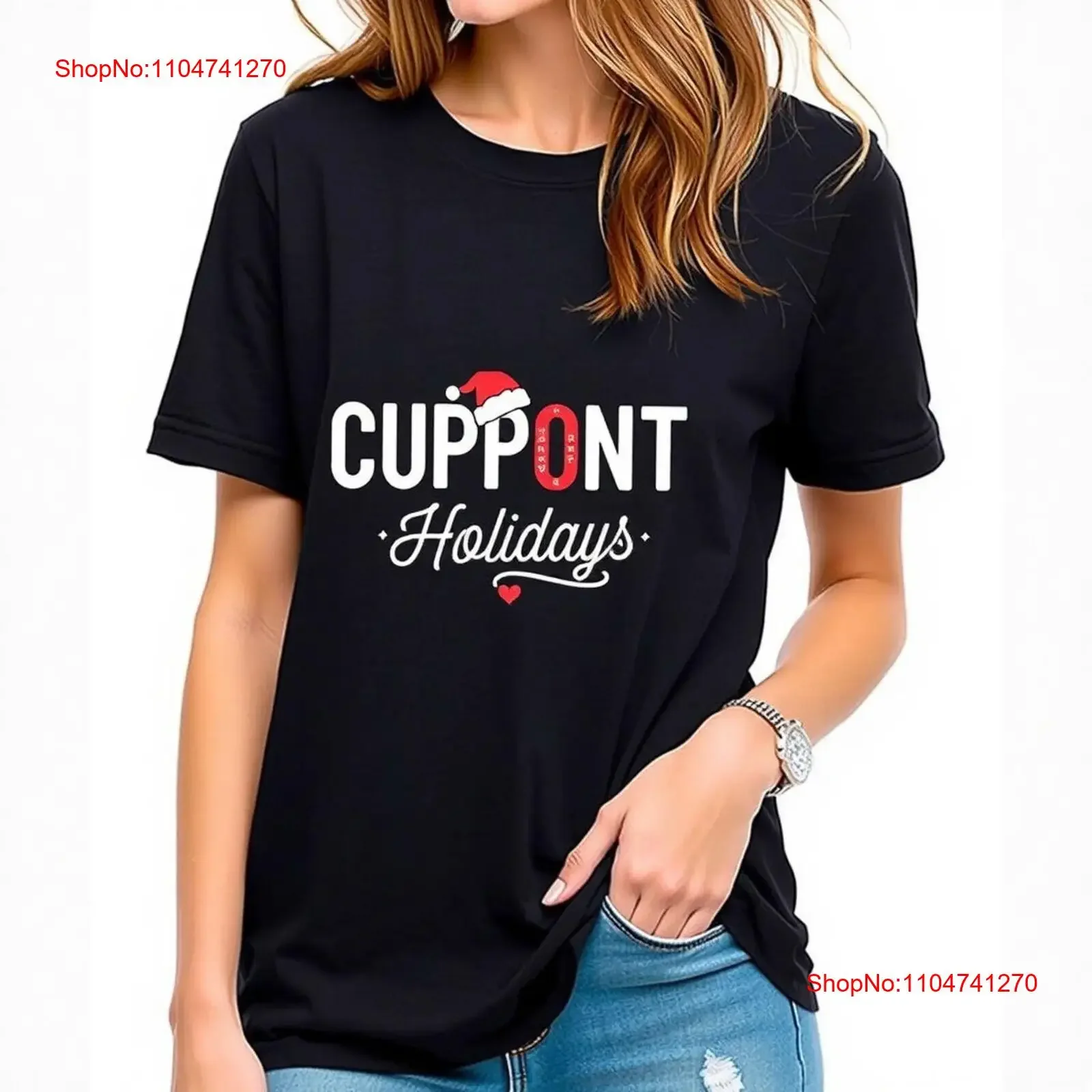 

CUPOINT праздничная черная футболка с шляпой Санта-Клауса идеально подходит для праздничного развлечения, винтажная стильная, слегка мужская, мягкая, удобная