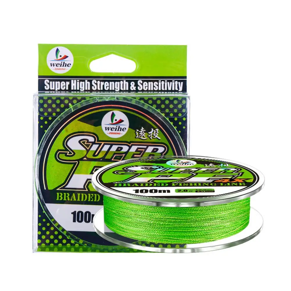 100M 4 Strand For braided PE Line High Density with 0 Water Absorption Smooth Casting Fishing Line for Professional Anglers