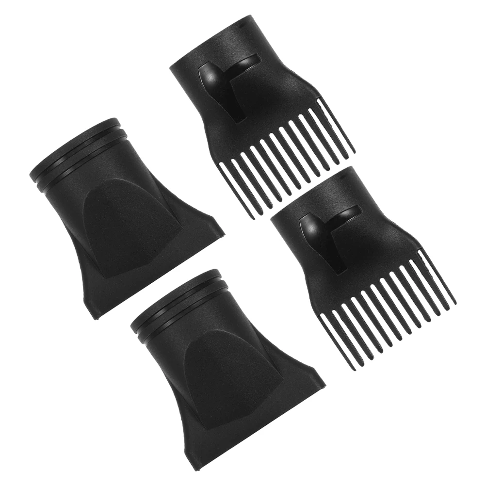 

4 Pcs Hairdryer Accessories Black Nozzle Diffuser Cover Universal Compatibility Lightweight Easy Styling Plastic Blow Dryer