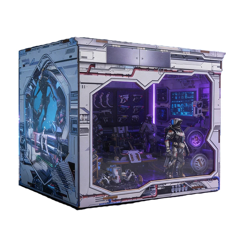 

DIY Wooden International Space Station Casa Miniature Model Kits With LED Lights Dollhouse for Friends Birthday Gifts