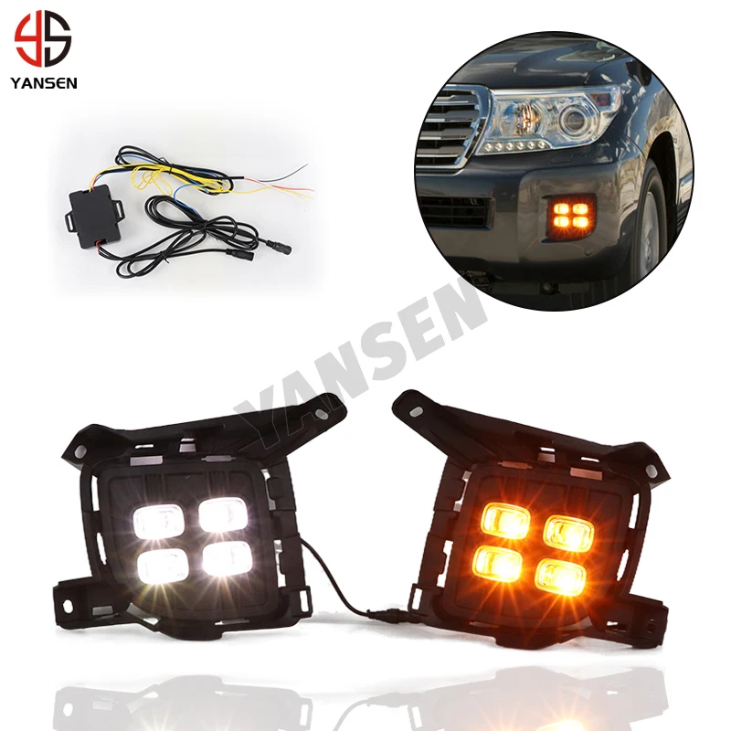 

For Toyota Land Cruiser 200 2012 - 2015 Car Daytime Running Light LED DRL Daylight Headlight Turn Signal Stylish Lamp