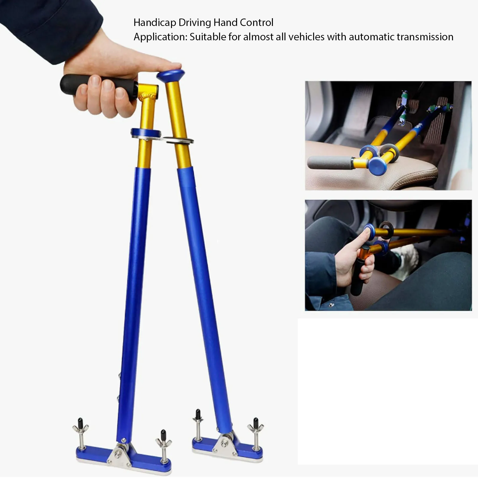 Hand Controls for Disabled Drivers Convenient Handicap Pedal Manual Assistance Device Handicapped Driving Aid Left or Right Hand