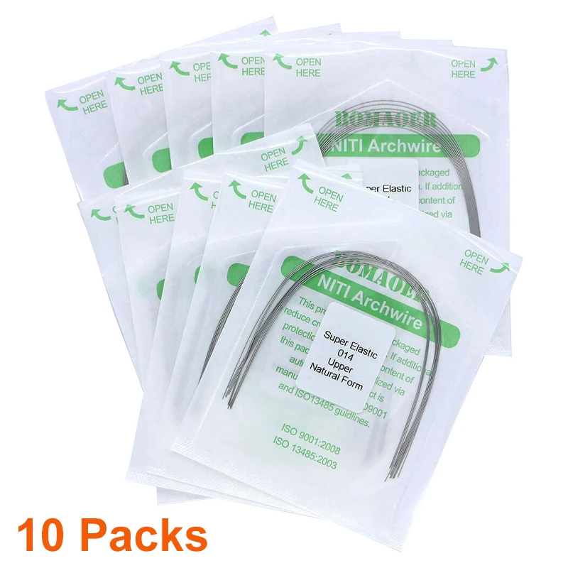 

Dental Dentistry Orthodontic Arc Arches Wires Orthodontics Goods For Braces 10 Packs Round Super Elastic Niti Archwire Natural