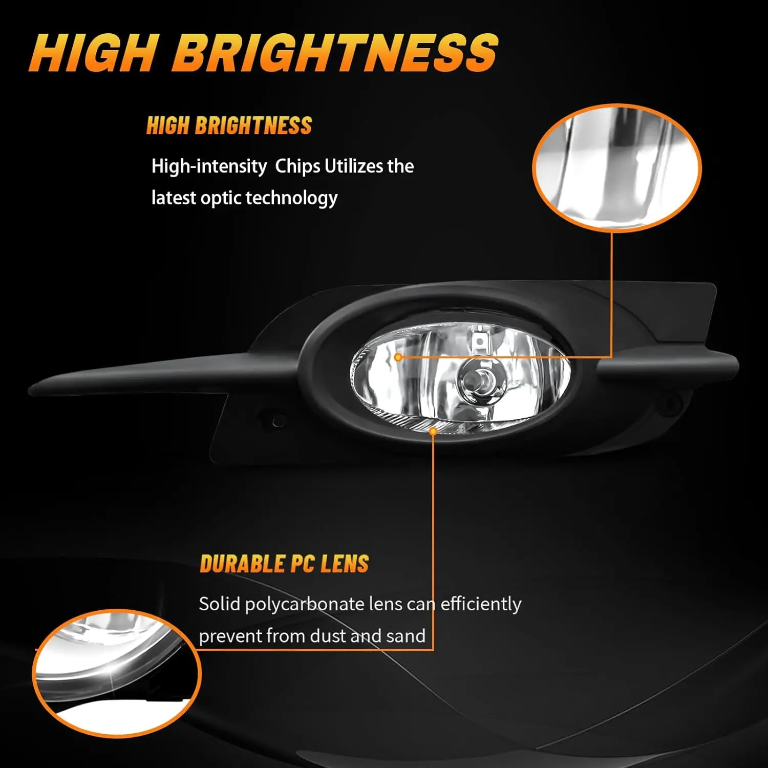 Halogen Fog Lights Compatible with Honda Civic Coupe 2009 2010 2011 Front Bumper Driving Fog Lamps Assembly Replacement With Switch & Wiring Harness