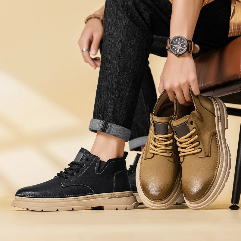 ​ حذاء بدون كعب رجالي جديد لعام 2025 - حذاء رياضي أبيض كلاسيكي، مسامي وممتص للصدمات، مريح خفيف الوزن، متين وغير قابل للانزلاق، عصري