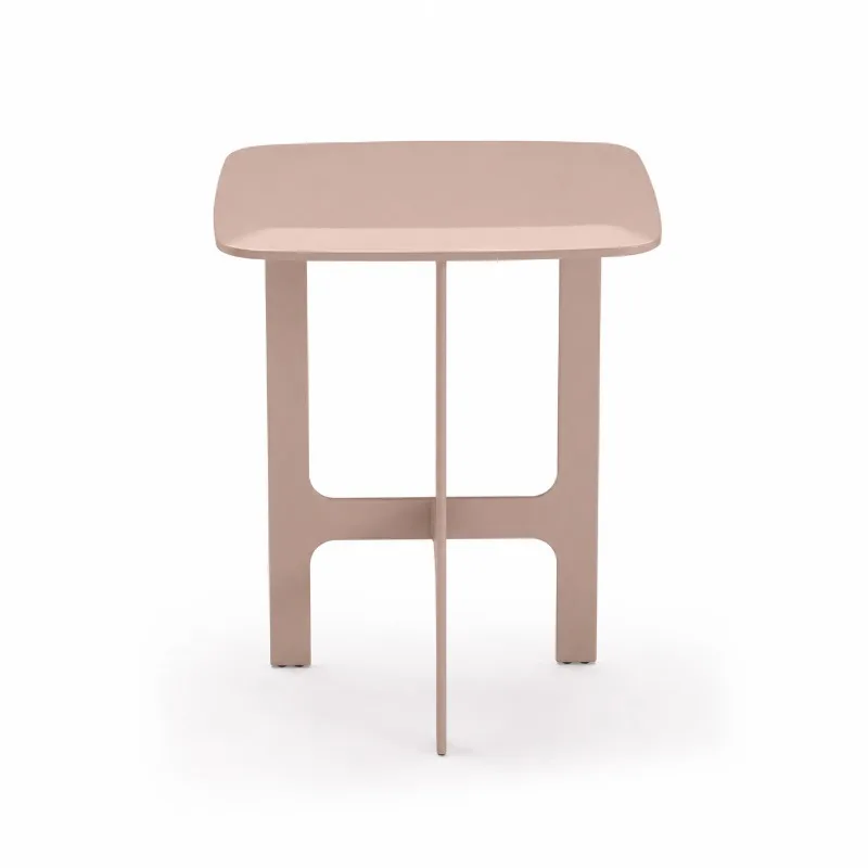 Luxury square solid wood corner table, suitable for living room, hotel sofa storage rack