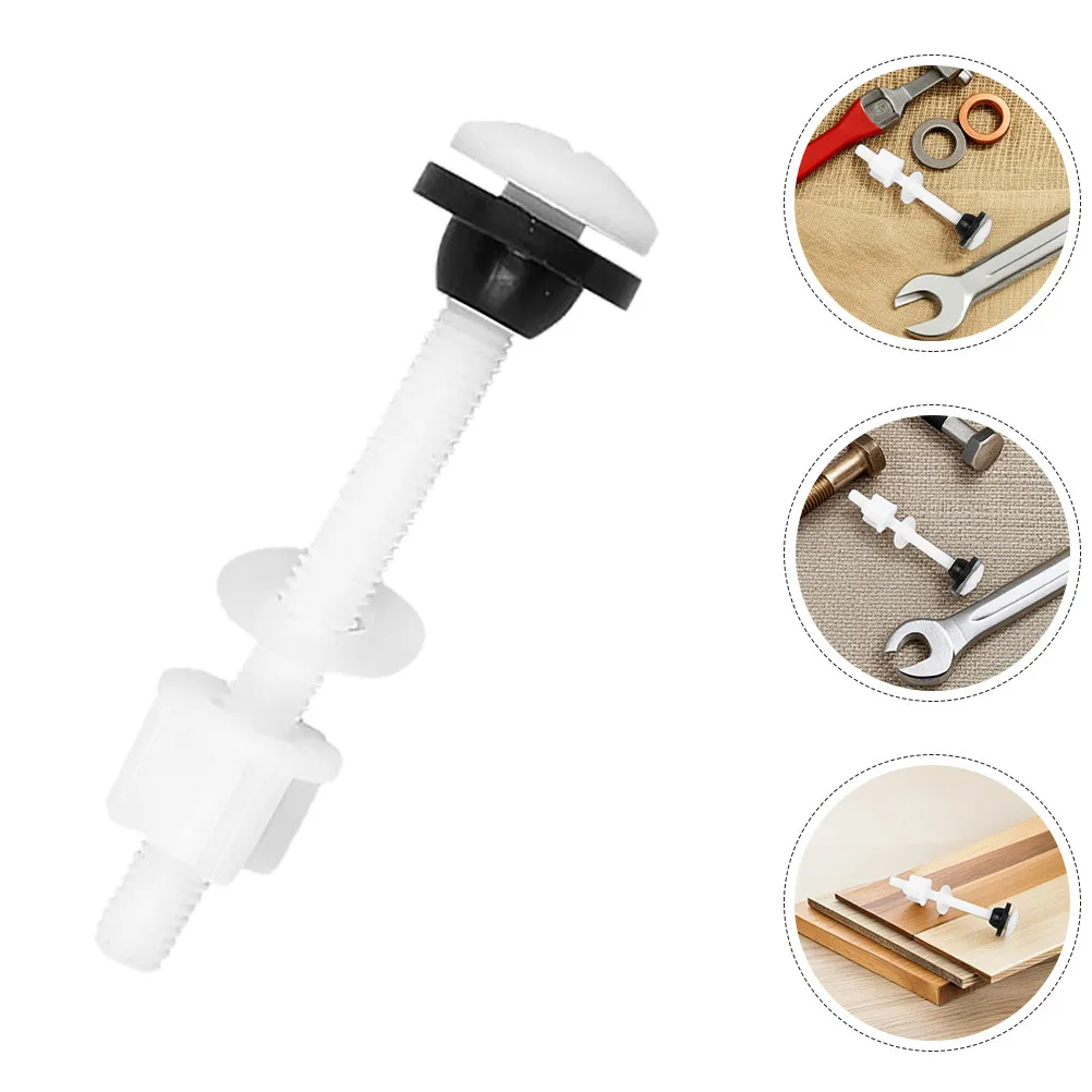 1Set Toilet Replacement Tank Coupling Screws Kit Heavy Duty Plastic Fasteners Foam Gasket Noise Reduction Bathroom Repair