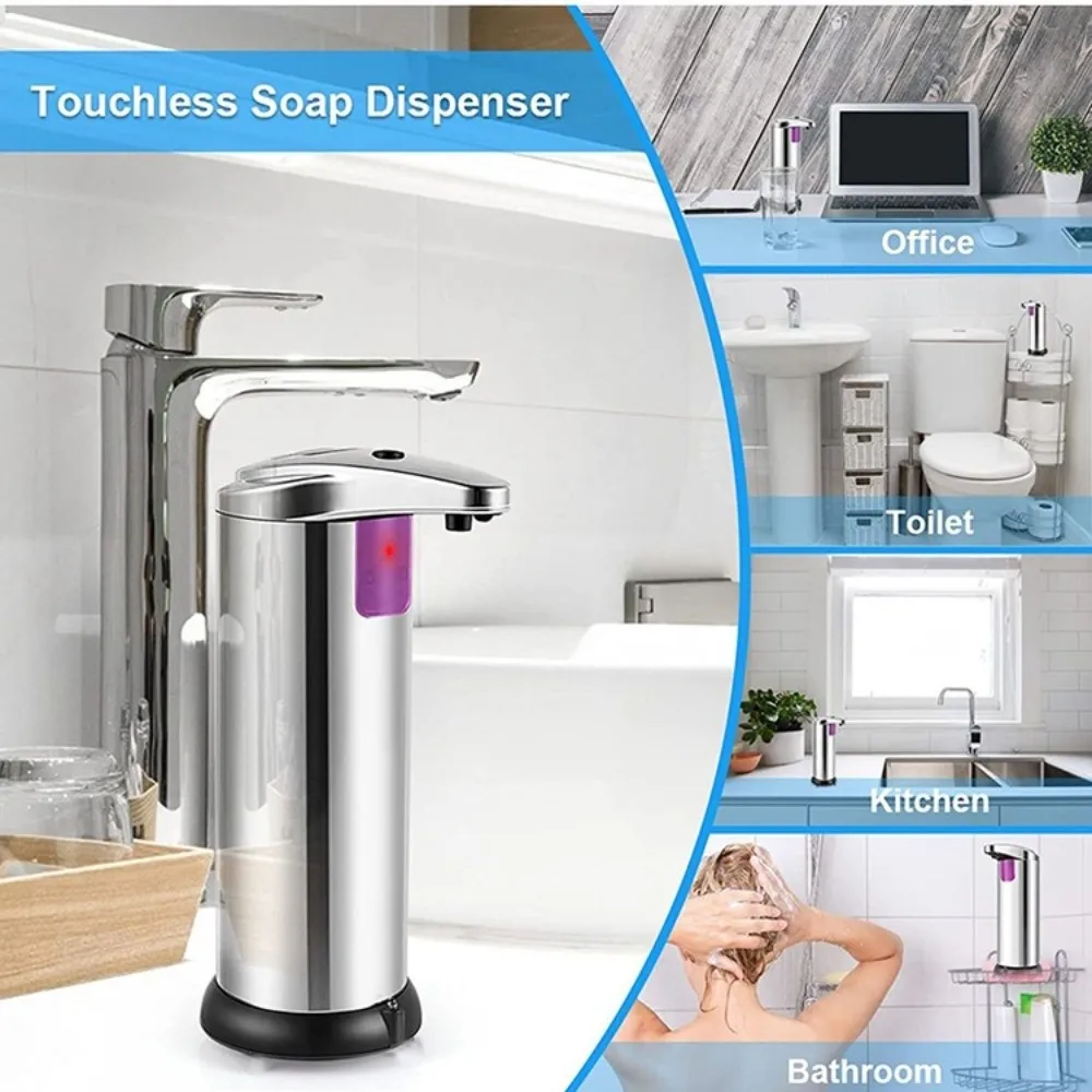 

New Stainless Steel Automatic Soap Dispenser Waterproof Electric Touchless Soap Dispenser Smart Sensor Dispenser Bathroom