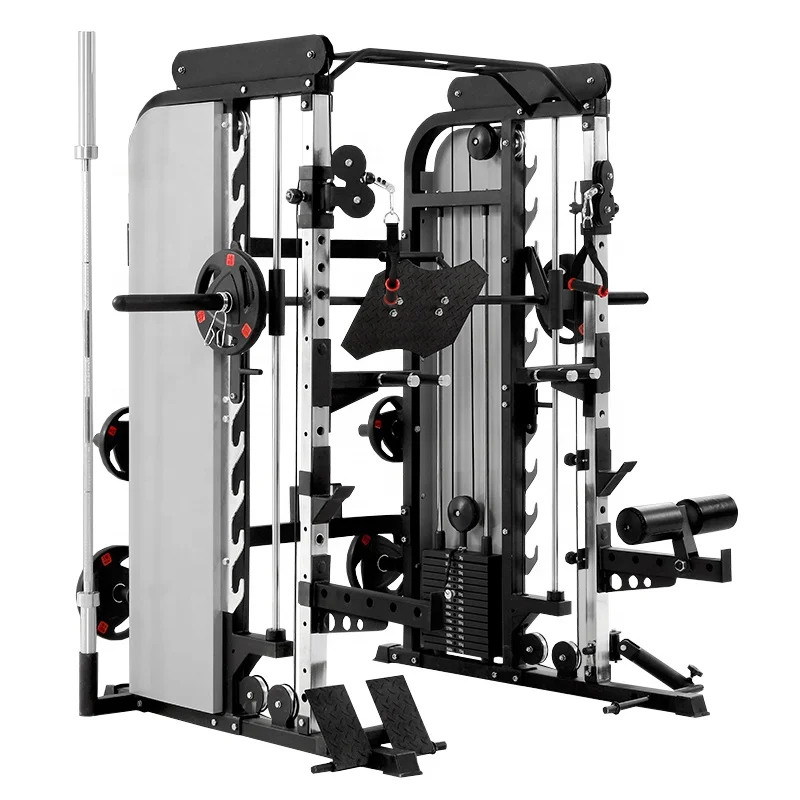 Professional Home Indoor Strength Training Large Workout Power Rack Fitness Multi Functional Smith Machine Gym Smith Machine