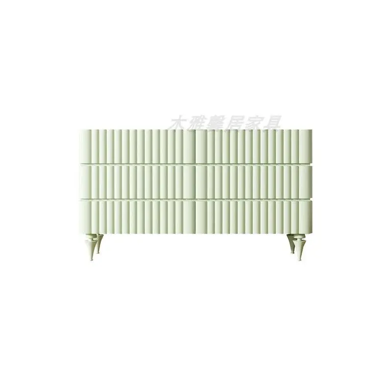 

French chest of drawers Bedroom locker Bedside table Cream wind solid wood six chest cabinet Entrance cabinet Storage, cabinet