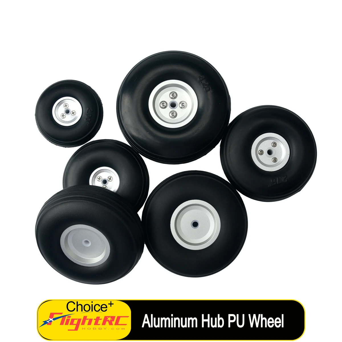 1 paire de roues en PU avec moyeu en aluminium, pneu de train d'atterrissage 1 "/1.25/1.5/1.75/2/2.25/2.5/2.75/3/3.25/3.5/3.75/4/4.5/5 pouces pour avion RC