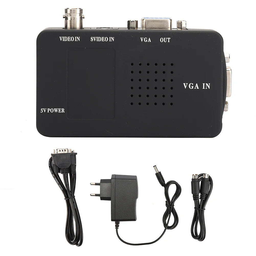 

BNC S Video to VGA HD Converter Adapter Plug Play For Computer PC Monitor Computer PC monitor Video Converter with Signal Cable