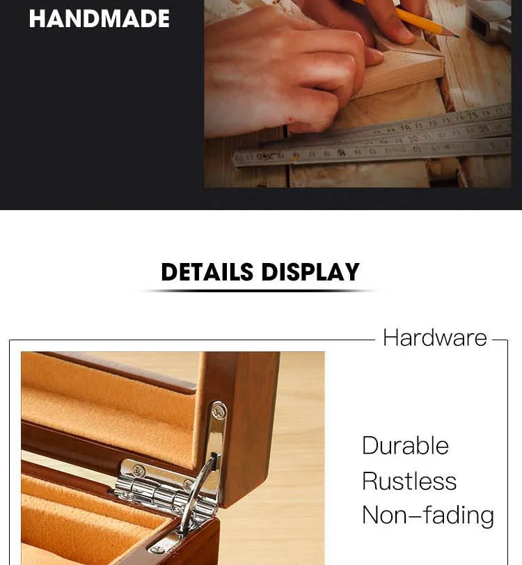 M&Q Solid Wood Watch Storage Box With Clear View Window Metal Latch Handmade Wristwatch Display Organizer Watch Gift Box
