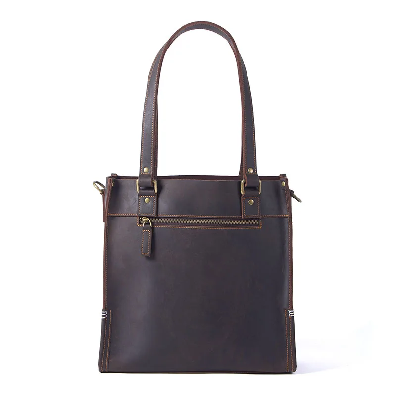 S.WORKER Vintage Echtleder Herren-Handtasche Rindsleder Aktentasche Schultertasche Handgefertigte Tragetasche 2020 NEU Crazy-Horse-Leder – Detail 10