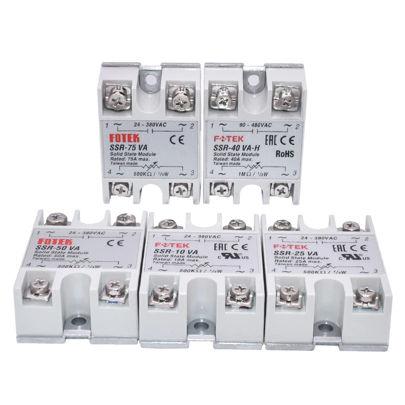 SSR-10VA SSR-25VA SSR-100VA 10A 25A 100A Solid State Relay Relais Regulator 24-380VAC Output SSR 10VA 25VA 40VA 50VA 60VA 100VA