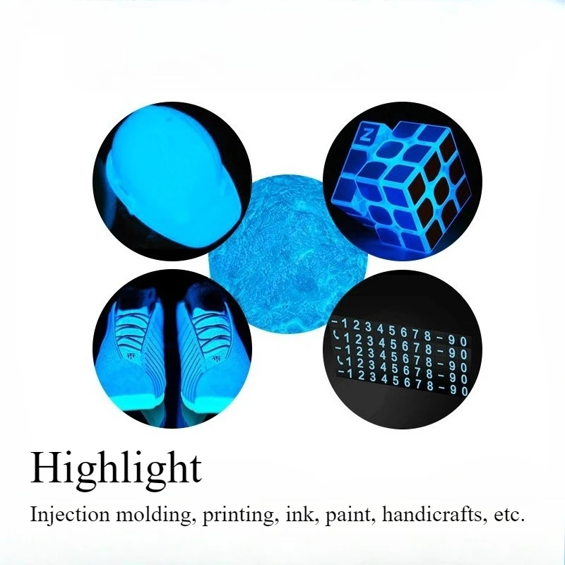 

1000 г. Долговечная высокояркая светящаяся в темноте краска-порошок для печати, рукоделия, люминесцентный материал для быстрого литья под давлением, стойкий