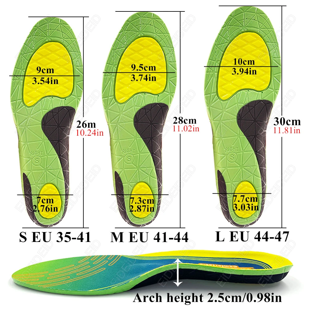 Sports﻿ Insole Arch Support Insole Correction Insole Suitable For Plantar Fasciitis Flat Feet High Arches Soles Foot Pain EID