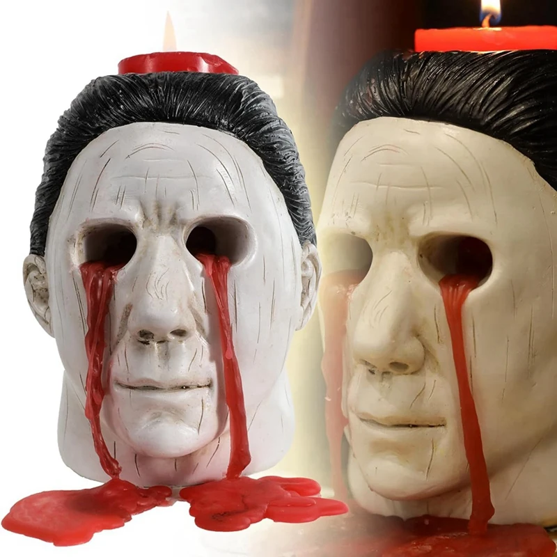 

Halloween Candle Holder Halloween Candle Holder Halloween Statue with Bleeding Eyes Decor Horror Candlestick Decoration